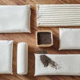 Buckwheat Pillow Set - 2 Organic Cotton Bed Pillows With Zipped Cases - thumbnail 2