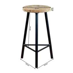 Handcrafted Oak Bar Stool Stable Three-Legged Design, Made in UK - thumbnail 3