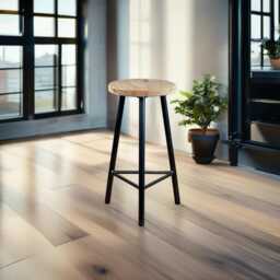 Handcrafted Oak Bar Stool Stable Three-Legged Design, Made in UK - thumbnail 4