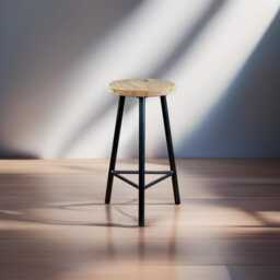 Handcrafted Oak Bar Stool Stable Three-Legged Design, Made in UK - thumbnail 2