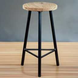 Handcrafted Oak Bar Stool Stable Three-Legged Design, Made in UK - thumbnail 1