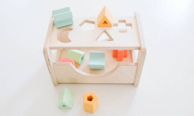 Wooden Shape Sorter - Montessori Inspired Sorting Toy For Toddlers Wood & Silicone - image 1