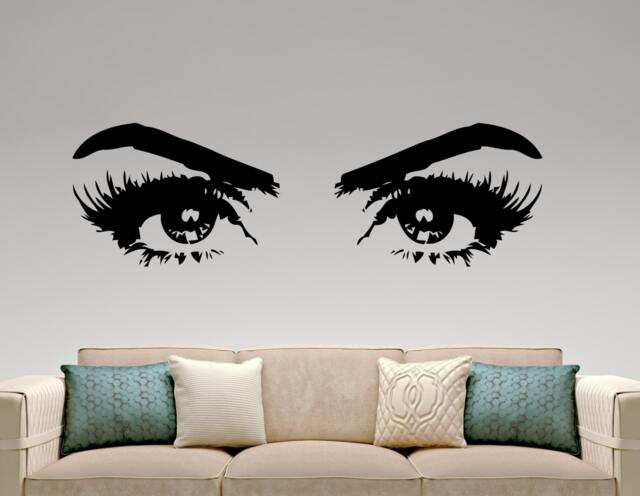 Woman Eyes Wall Decal Vinyl Sticker Make Up Home Interior Design Living Room Bedroom Decor Beauty Art Mural Removable 5Hezz - image 1