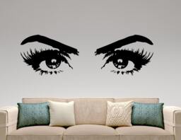 Woman Eyes Wall Decal Vinyl Sticker Make Up Home Interior Design Living Room Bedroom Decor Beauty Art Mural Removable 5Hezz - thumbnail 1