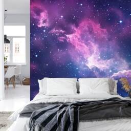 Galaxy Stars Wall Mural Purple & Blue Astronomy Peel Stick Wallpaper - thumbnail 2