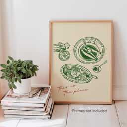 This Is The Place Kitchen Art Print, Green Gallery, Dining Room Wall Art, Dinner Party Poster, Trendy Gallery Print - thumbnail 2