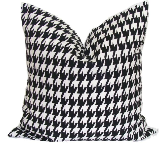 Black Pillow Covers, Houndstooth Cover, Cover For 20x20 Pillow, 16x16 18x18 All Sizes - image 1