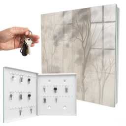Forest Etherealness Key Cabinet For Home, Gray Box Wall, Scandinavian Nature, Lovers Of Nature & Harmony - thumbnail 2