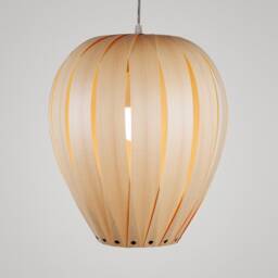Wooden Globe Pendant Lamp - Geometric Mid-Century Modern Scandinavian Light Fixture - thumbnail 2