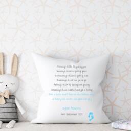 Personalised Monday's Child Nursery Cushion, Baby Christening Cushion Pillow, Decor, New Gift, Poem - thumbnail 3