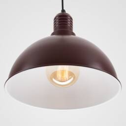 Lias Ceiling Pendant Lamp - Burgundy Retro Loft Industrial Minimalist - thumbnail 2