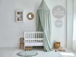 Kids Bed Canopy, Canopy Sage Green, Hanging Crib Tent, Muslin Baldachin