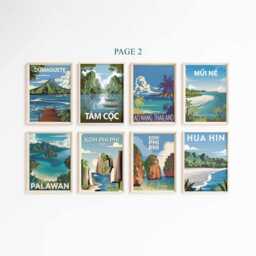 Southeast Asia Travel Poster Set Retro Asian Art Prints - thumbnail 2
