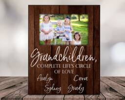 Personalized Gift For Grandparents From Grandchildren Grandma Photo Grand Kids Wall Art Perkeepsake - thumbnail 1