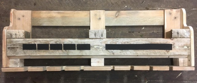 Handmade Rustic Wine Bottle Rack With Wine Glass Holders