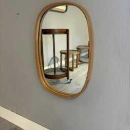 Wood Bathroom Wall Mirror, Solid Oak Or Walnut Frame, Modern Hallway Mirror - thumbnail 2