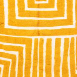 Moroccan Rug , 6x10 Ft Beni Ouarain Rug, Fabulous White & Yellow Carpet - thumbnail 2