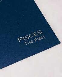 Pisces Constellation Zodiac Art Print/Gold Foil Wall Astrology Home Decor February-March Birthday On Navy Or Cream - thumbnail 1