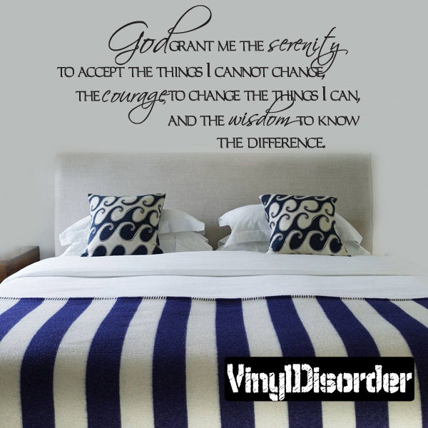 God - Grant Me The Serenity To Accept Things I Cannot Change Vinyl Wall Decal Quotes Sticker A007Godgrantiiet - image 1