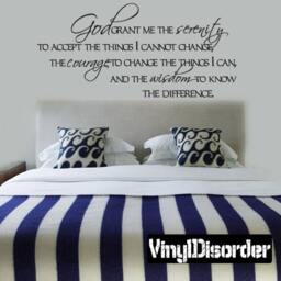 God - Grant Me The Serenity To Accept Things I Cannot Change Vinyl Wall Decal Quotes Sticker A007Godgrantiiet - thumbnail 1