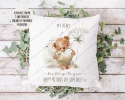 Teddy Cushion, Gift For Mum, Mothers Day, From Daughter, Mum's Son, Her, Nan, Mum - thumbnail 1