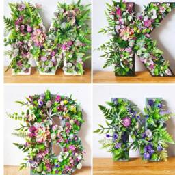 Faux Succulent Wall Letter Plant Decor Sign - Up To 12 - thumbnail 2