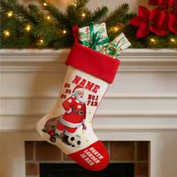 Personalised Arsenal Football Christmas Stocking Father Xmas Santa Sack Bag Festive Hanging Treat Sock Toys Kids Footie Fans Efxs02