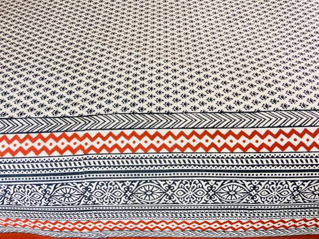 Hand Block Printed Booti Printed Bedsheet With 2 Pillow Covers Soft & Comfy Bedspread Table Cover Home Decor Bedroom - 90x108 B60 - image 1