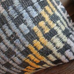 50cm - 20Inch Vintage Kilim Cushion Cover Handwoven - Full Brocade Red & Yellow Accents - thumbnail 3