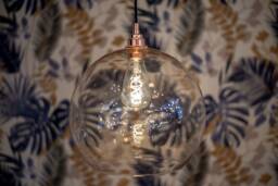 Handblown Clear Glass Ball Pendant Light 300mm With Copper Lampholder - thumbnail 1