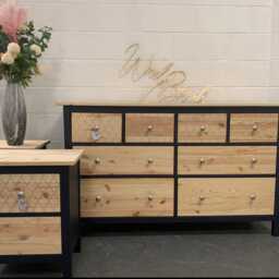 Large Painted Chest Of Drawers Merchant Navy Raw Wood Silver Handles - thumbnail 3