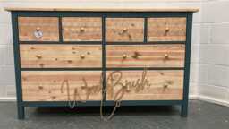 Large Painted Chest Of Drawers Merchant Navy Raw Wood Silver Handles