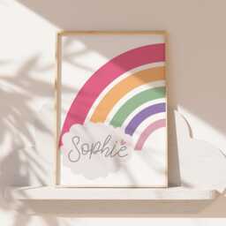 Set Of 3 Playroom Prints, Brother & Sister Rainbow Wall Art, Colourful, Siblings Prints - thumbnail 2