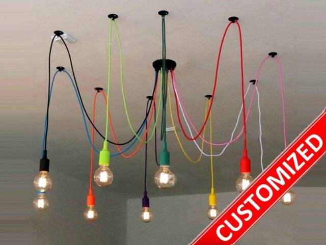 Colorful Spider Chandelier 3-12 Lights Pendant Light Octopus Industrial Chandelier Playroom Fixture Kids Room Hanging - image 1