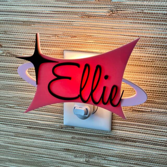 Mid Century Modern Children's Night Light - Room Baby Shower Gift Kid's Decor Nursery Atomic Avocado Designs?? - image 1