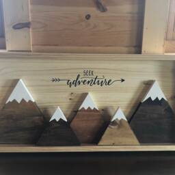 Framed Seek Adventure 3D Mountain Range Wall Art Cabin Decor Rustic Home Decoration - thumbnail 3