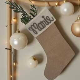 Personalized Santa Stocking With Name & Candy Canes/Gingerbread Man Reindeer Moriv Personalized Gifts For Christmas - thumbnail 3