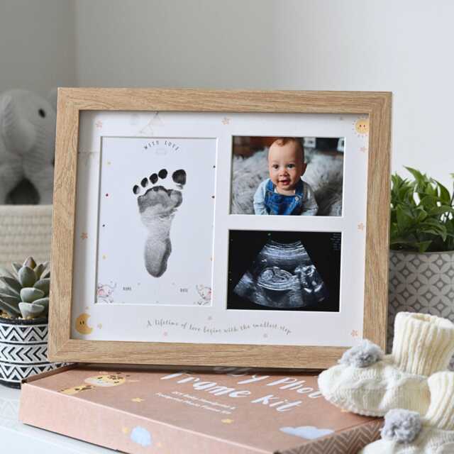 Baby Handprint & Footprint Photo Frame Kit - Newborn Gift Keepsake Shower For New Parents - image 1