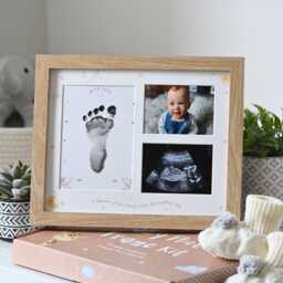Baby Handprint & Footprint Photo Frame Kit - Newborn Gift Keepsake Shower For New Parents - thumbnail 1