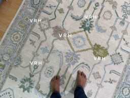 Muted Oushak Rug - Turkish Vintage Carpet Pale Green & Beige Soft Tones Elegant Living Room Antique Style Green - thumbnail 1