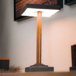 Marisha Lamp Made Of High-Quality Concrete, Wood & Brass - Latest Led Technology With Touch Table