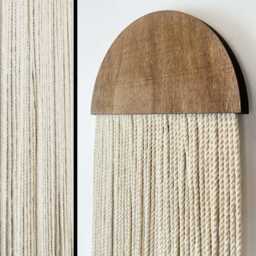 Set Of 2 Handmade Macrame Fiber Art Wall Hanging - Acoustic Panel Decor - thumbnail 2