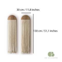 Set Of 2 Handmade Macrame Fiber Art Wall Hanging - Acoustic Panel Decor - thumbnail 3