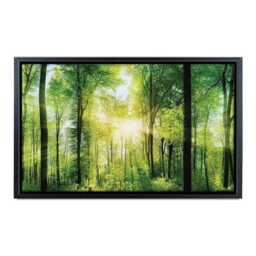 Scenic Forest Canvas Print, Sunlight Through Green Trees, Ready To Hang - thumbnail 4