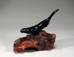 River Otter Sculpture By John Perry Belly Down Version Ebonite Statue Figurine - thumbnail 1