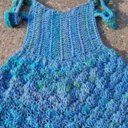 Crocheted Princess Dress Blanket Blue Role Play Blanket, Infant To Adult - thumbnail 2