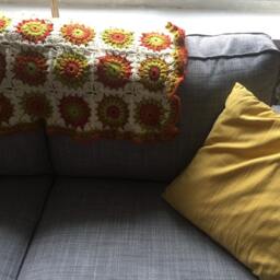 Crochet Baby Blanket, Granny Square Crochet, Lap Citrus Fruit, Gender Neutral Blanket - thumbnail 2