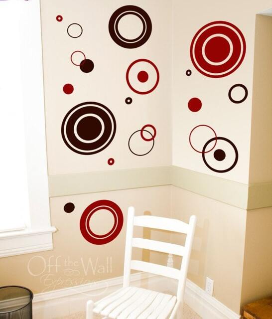 Modern Circles Wall Art Vinyl, Decal Set, Vinyl Graphics, Polka Dot Pack, Decals - image 1