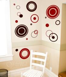Modern Circles Wall Art Vinyl, Decal Set, Vinyl Graphics, Polka Dot Pack, Decals - thumbnail 1