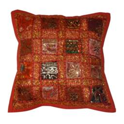 Cushion Cover Set Handmade Patchwork Embroidery Sequin Pillow Decorative Bohemian Pillows Traditional Embroidered Cases Boho - thumbnail 2